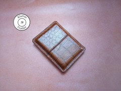 کیف سیگار چرم طبیعی ظرفیت چهار نخ طرح کروکودیل