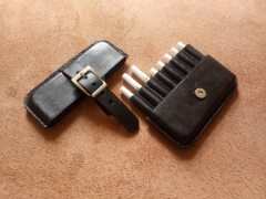 کیف سیگار چرم طبیعی ظرفیت هشت نخ سگک دار