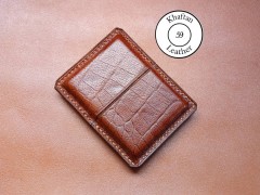 کیف سیگار چرم طبیعی ظرفیت چهار نخ طرح کروکودیل