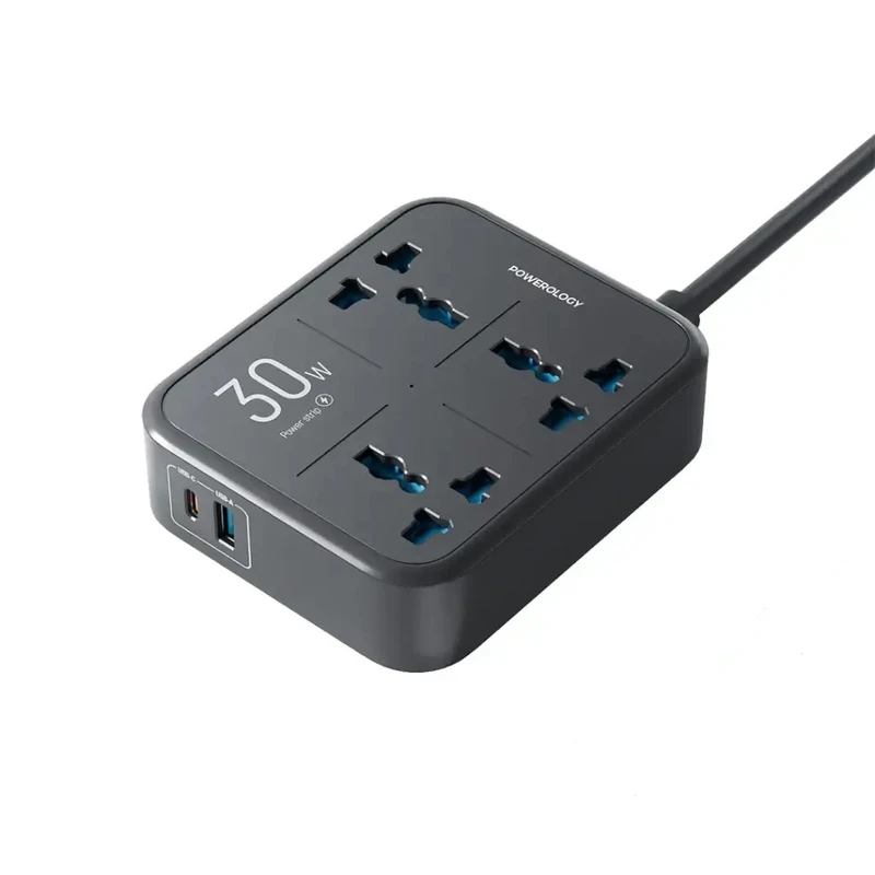 چندراهی برق محافظ دار پاورولوژی مدل  powerology Power strip 3AC 3250W PWCUQC037
