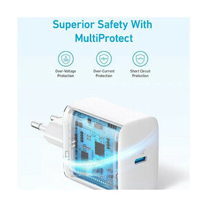 شارژر دیواری 20 وات انکر مدل Select Charger A2347 + کابل