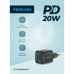 شارژر دیواری 20 وات پاورولوجی مدل PWCUQC015