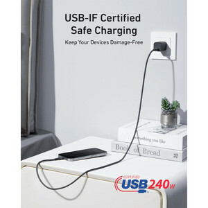 کابل تبدیل USB-C به USB-C انکر مدل A82E2 طول 0.9 متر با توان 240 وات