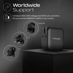 شارژر دیواری 100 وات پرومیت مدل GANPORT4-100PD