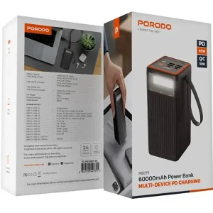 پاوربانک پرودو مدل PB079 با ظرفیت 60000 میلی آمپر ساعت