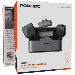 میکروفن یقه ای پرودو مدلorion PDLAMPHF75 با درگاه اتصال type c+lightning