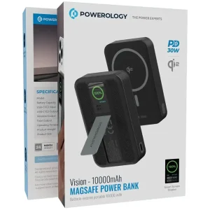 پاوربانک بی‌سیم 10000  30 وات پاورولوجی مدل PPB20910BK 