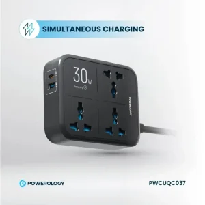 چندراهی برق محافظ دار پاورولوژی مدل  powerology Power strip 3AC 3250W PWCUQC037