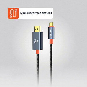 کابل تبدیل HDMI به USB-C CBL0016 پرودو مدل Woven Braided طول 2 متر