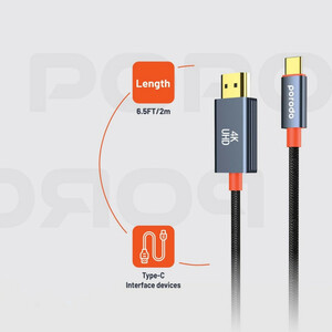 کابل تبدیل HDMI به USB-C CBL0016 پرودو مدل Woven Braided طول 2 متر