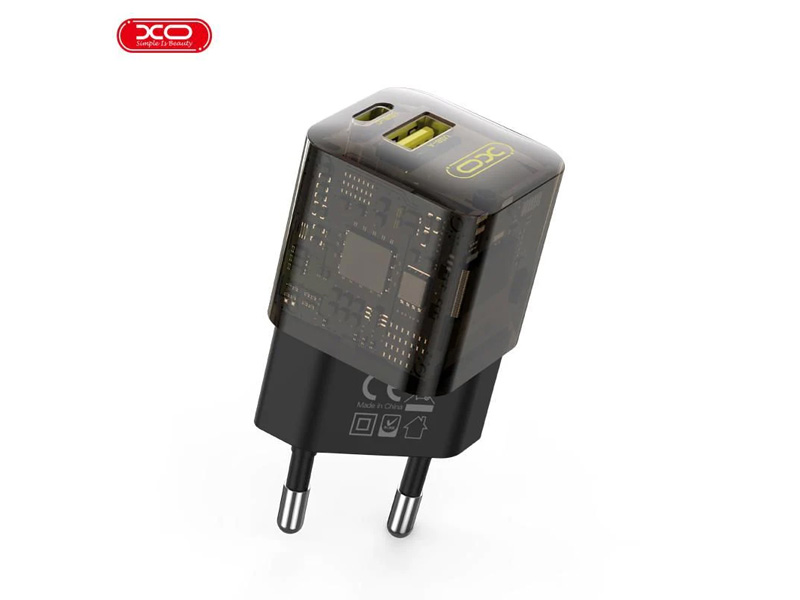 شارژر دیواری تایپ سی و یو اس بی 30 وات ایکس او XO CE05(EU) PD30W+QC3.0 18W fast charger