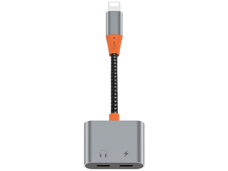 مبدل لایتنینگ به لایتنینگ و درگاه صدا ویوو Wiwu LT08 Lightning To Lightning &amp; 3.5mm Audio Converter