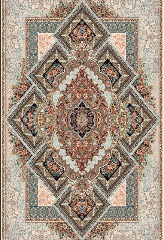 فرش‌ماشینی 700شانه درجه1 ابعاد متنوع طرح آرزو 8 رنگ زمینه کرم | کیفیت ضد حساسیت . فرش قسطی