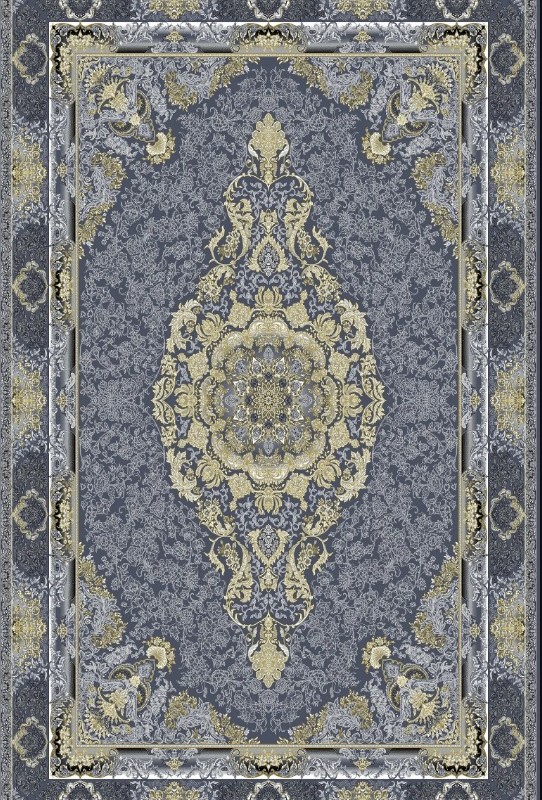 فرش‌ماشینی 700شانه درجه1 ابعاد متنوع طرح آرشا 8 رنگ زمینه سرمه ای | کیفیت ضد حساسیت . فرش قسطی