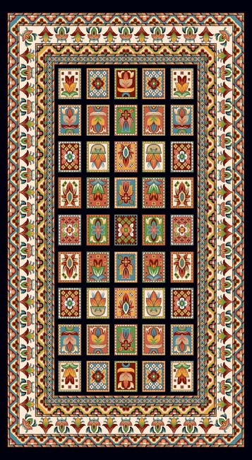 فرش ماشینی 700 شانه درجه 1 طرح گبه ماندگار ابعاد متنوع زمینه روشن چند رنگ کد ۱۰۰ | گبه کیفیت ضد حساسیت .فرش قسطی