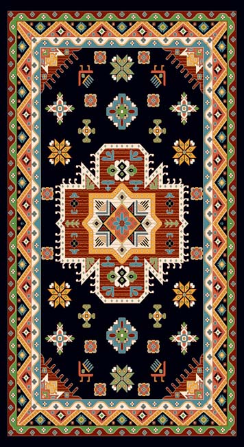 فرش ماشینی 700 شانه درجه 1 طرح گبه ماندگار 4 متری زمینه مشکی چند رنگ کد 101 | گبه کیفیت ضد حساسیت فرش قسطی