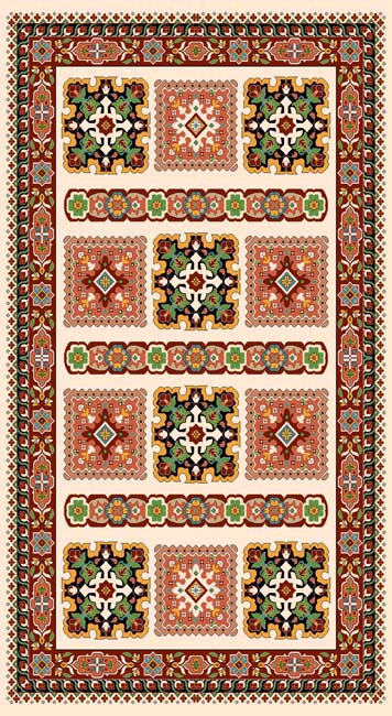 فرش ماشینی 700 شانه درجه 1 طرح گبه ماندگار 4 متری زمینه گلبهی سبز چند رنگ کد 103 | گبه کیفیت ضد حساسیت فرش قسطی