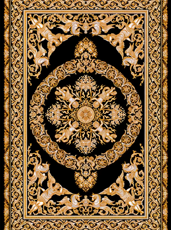 قالیچه و فرشینه سنتی و مدرن هال و پذیرایی برند رویان کدZ11 سایت خرید برو