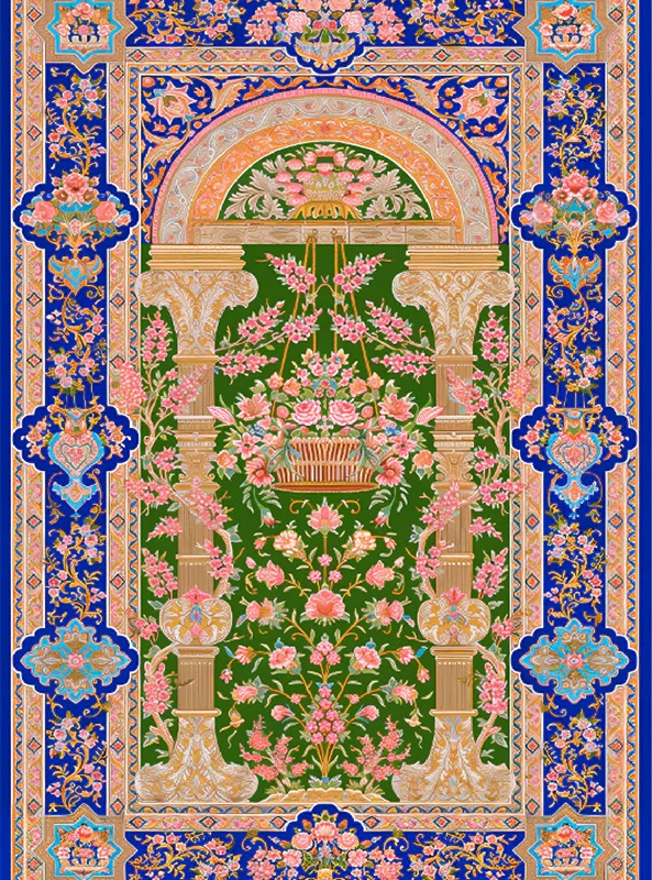 قالیچه و فرشینه سنتی و مدرن هال و پذیرایی برند رویان کدZ12 سایت خرید برو