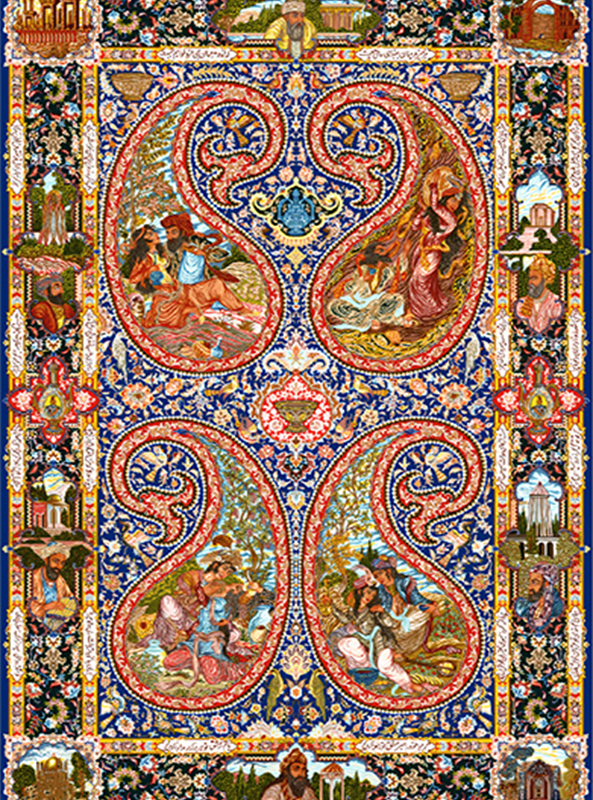 قالیچه و فرشینه سنتی و مدرن هال و پذیرایی برند رویان کدZ24 سایت خرید برو