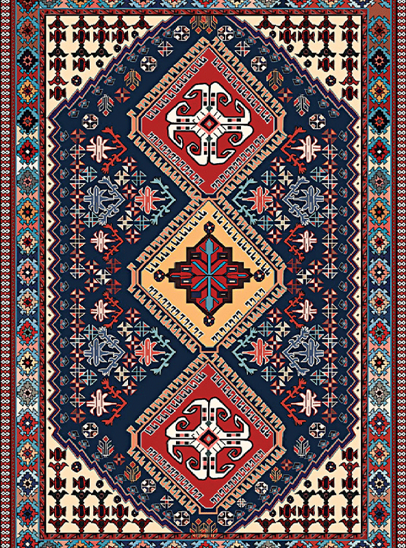 قالیچه و فرشینه سنتی و مدرن هال و پذیرایی برند رویان کدZ317 سایت خرید برو