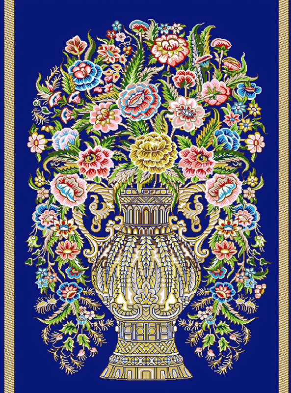 قالیچه و فرشینه سنتی و مدرن هال و پذیرایی برند رویان کدZ328 سایت خرید برو