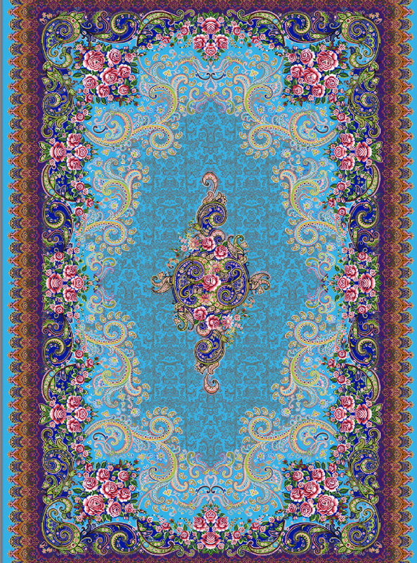 قالیچه و فرشینه سنتی و مدرن هال و پذیرایی برند رویان کدZ355 سایت خرید برو