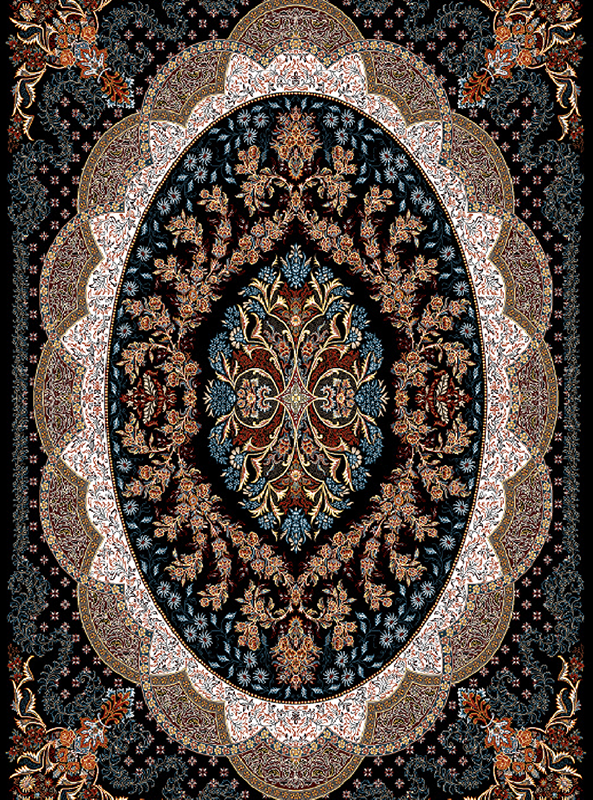 قالیچه و فرشینه سنتی و مدرن هال و پذیرایی برند رویان کدZ371 سایت خرید برو