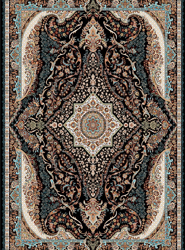 قالیچه و فرشینه سنتی و مدرن هال و پذیرایی برند رویان کدZ372 سایت خرید برو