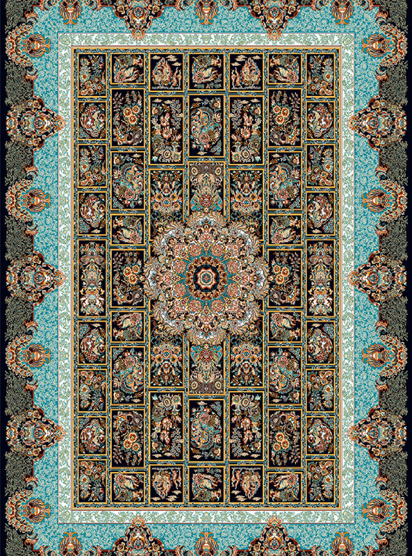 قالیچه و فرشینه سنتی و مدرن هال و پذیرایی برند رویان کدZ373 سایت خرید برو