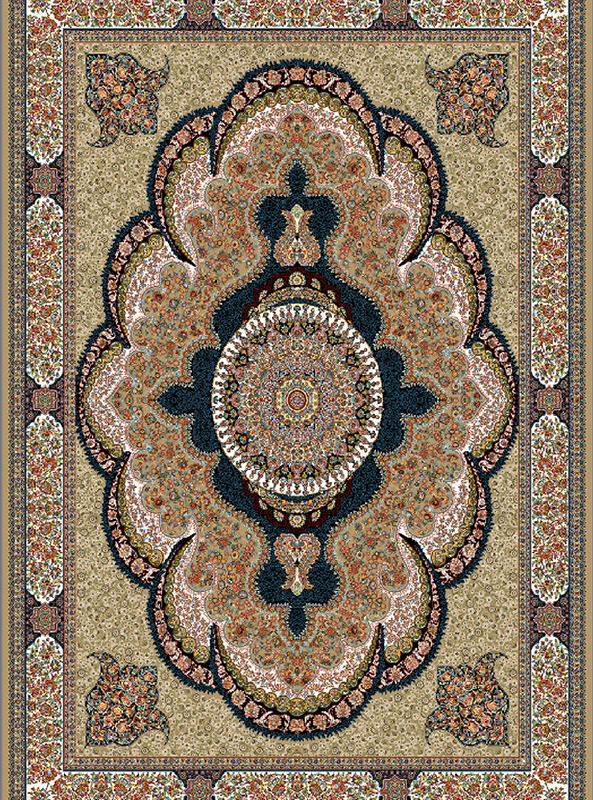 قالیچه و فرشینه سنتی و مدرن هال و پذیرایی برند رویان کدZ378 سایت خرید برو