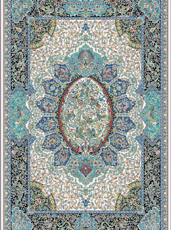 قالیچه و فرشینه سنتی و مدرن هال و پذیرایی برند رویان کدZ380 سایت خرید برو