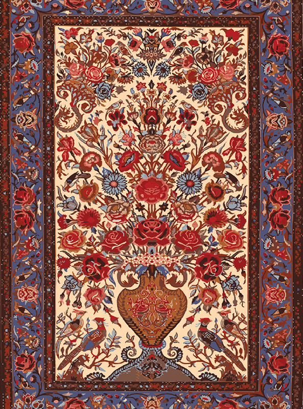 قالیچه و فرشینه سنتی و مدرن هال و پذیرایی برند رویان کدZ384 سایت خرید برو