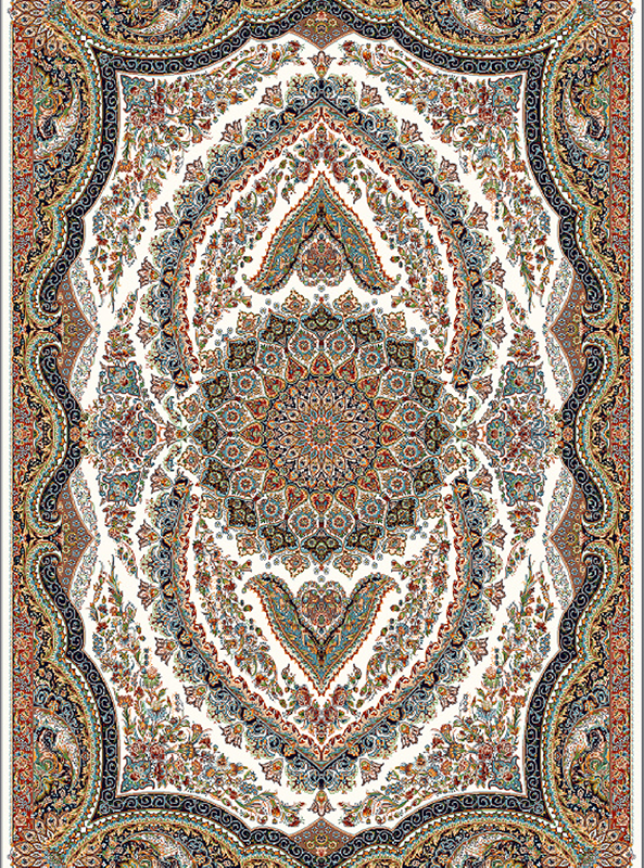 قالیچه و فرشینه سنتی و مدرن هال و پذیرایی برند رویان کدZ410 سایت خرید برو