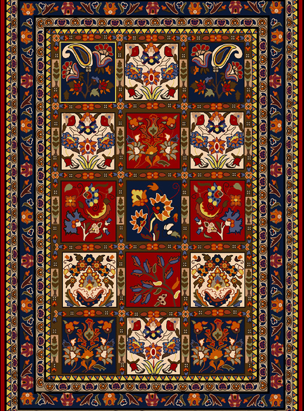 قالیچه و فرشینه سنتی و مدرن هال و پذیرایی برند رویان کدZ427 سایت خرید برو