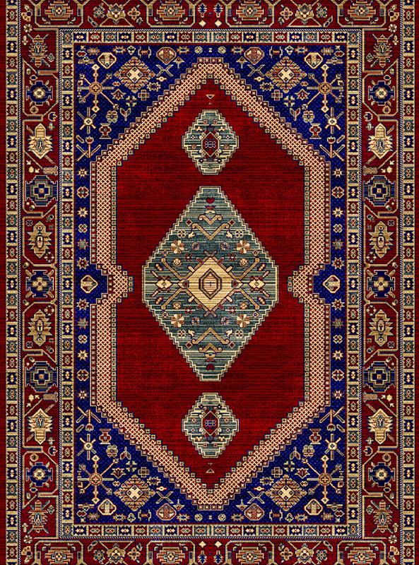 قالیچه و فرشینه سنتی و مدرن هال و پذیرایی برند رویان کدZ438 سایت خرید برو