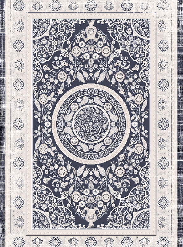 قالیچه و فرشینه سنتی و مدرن هال و پذیرایی برند رویان کدZ439 سایت خرید برو