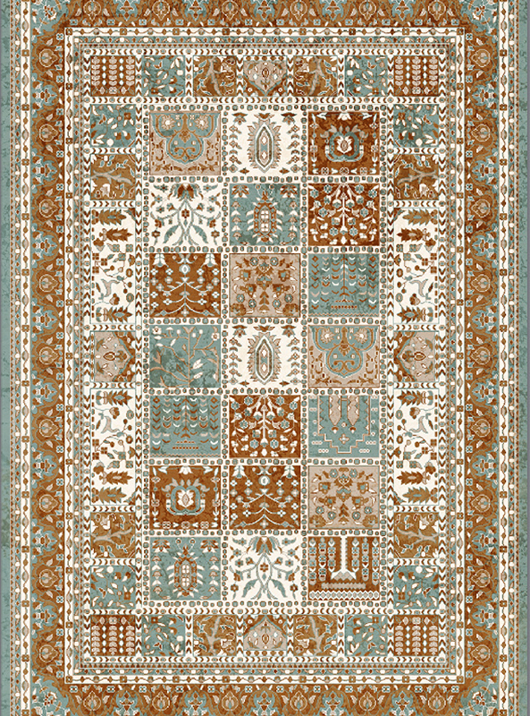 قالیچه و فرشینه سنتی و مدرن هال و پذیرایی برند رویان کدZ443 سایت خرید برو