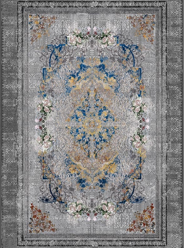 قالیچه و فرشینه سنتی و مدرن هال و پذیرایی برند رویان کد D16 سایت خرید برو