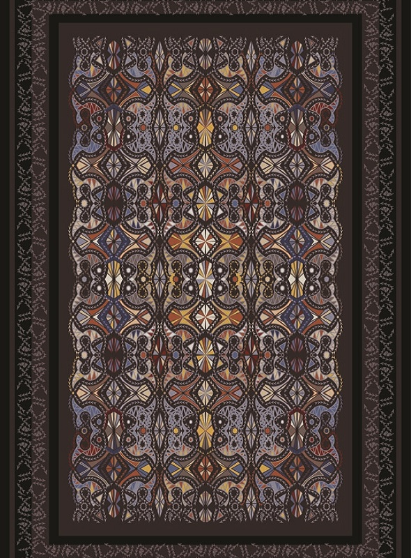 قالیچه و فرشینه سنتی و مدرن هال و پذیرایی برند رویان کد D75 سایت خرید برو