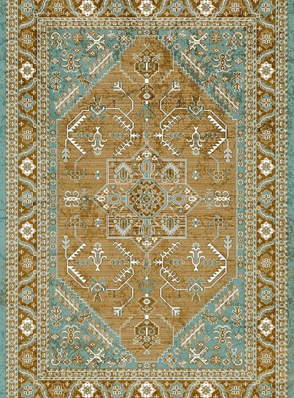 قالیچه و فرشینه سنتی و مدرن هال و پذیرایی برند رویان کد D222 سایت خرید برو