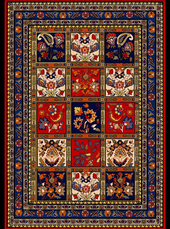 قالیچه و فرشینه سنتی و مدرن هال و پذیرایی برند رویان کد D266 سایت خرید برو