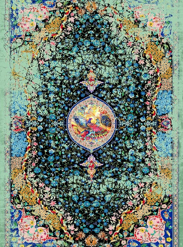 قالیچه و فرشینه سنتی و مدرن هال و پذیرایی برند رویان کد D372 سایت خرید برو