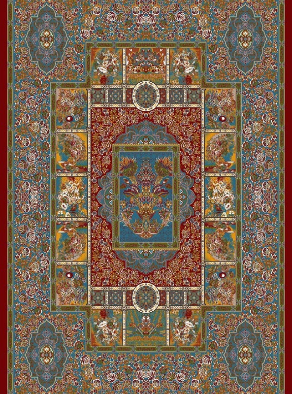 قالیچه و فرشینه سنتی و مدرن هال و پذیرایی برند رویان کد D415 سایت خرید برو