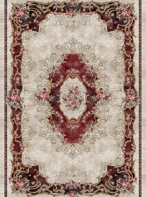 قالیچه و فرشینه سنتی و مدرن هال و پذیرایی برند رویان کد D445 سایت خرید برو