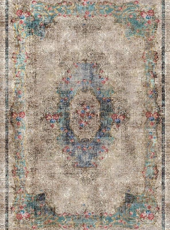 قالیچه و فرشینه سنتی و مدرن هال و پذیرایی برند رویان کد D446 سایت خرید برو