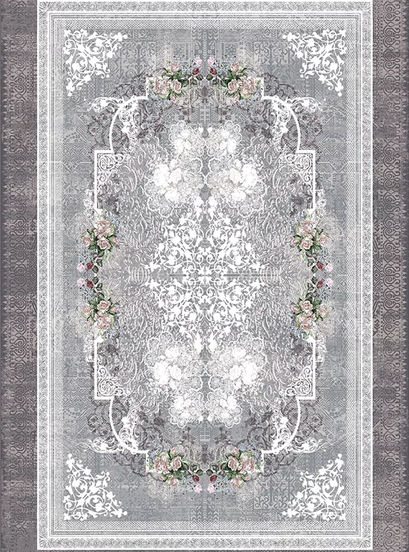 قالیچه و فرشینه مدرن هال و پذیرایی برند رویان کد F13 سایت خرید برو