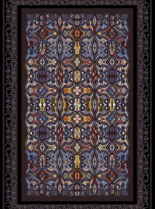 قالیچه و فرشینه مدرن هال و پذیرایی برند رویان کد F48 سایت خرید برو