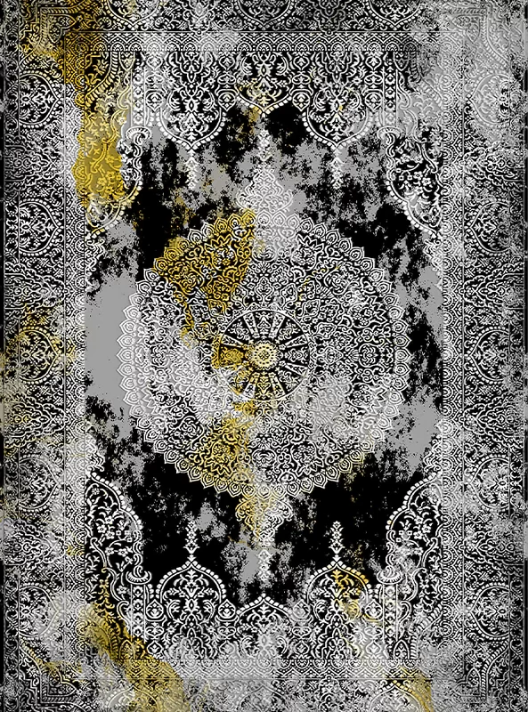 قالیچه و فرشینه مدرن هال و پذیرایی برند رویان کد F80 سایت خرید برو