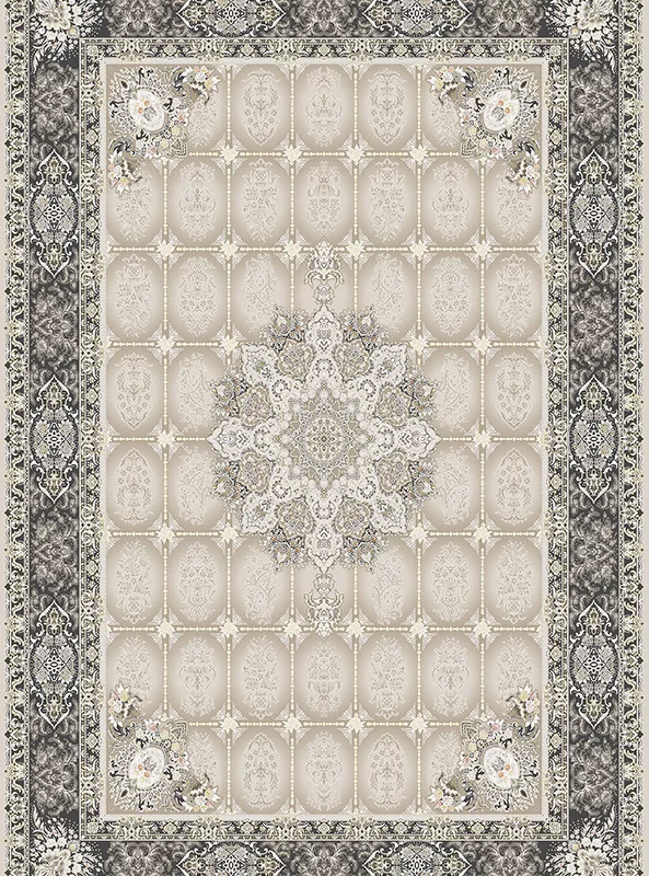 قالیچه و فرشینه مدرن هال و پذیرایی برند رویان کد F145 سایت خرید برو